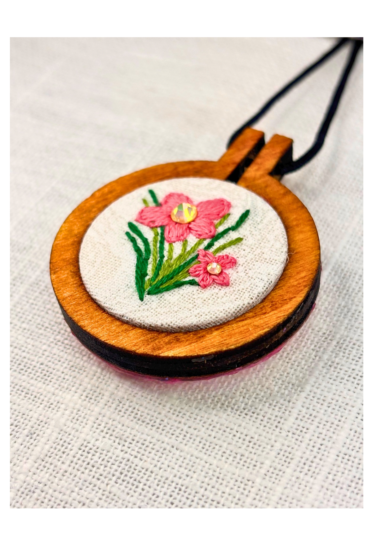 Pretty Pink Blossoms Mini Embroidery