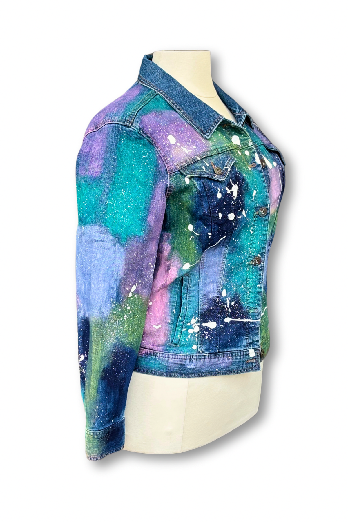 Cosmic Justice Painted Denim Jacket - Size XL