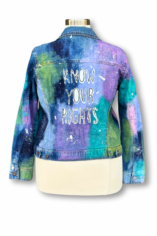 Cosmic Justice Painted Denim Jacket - Size XL