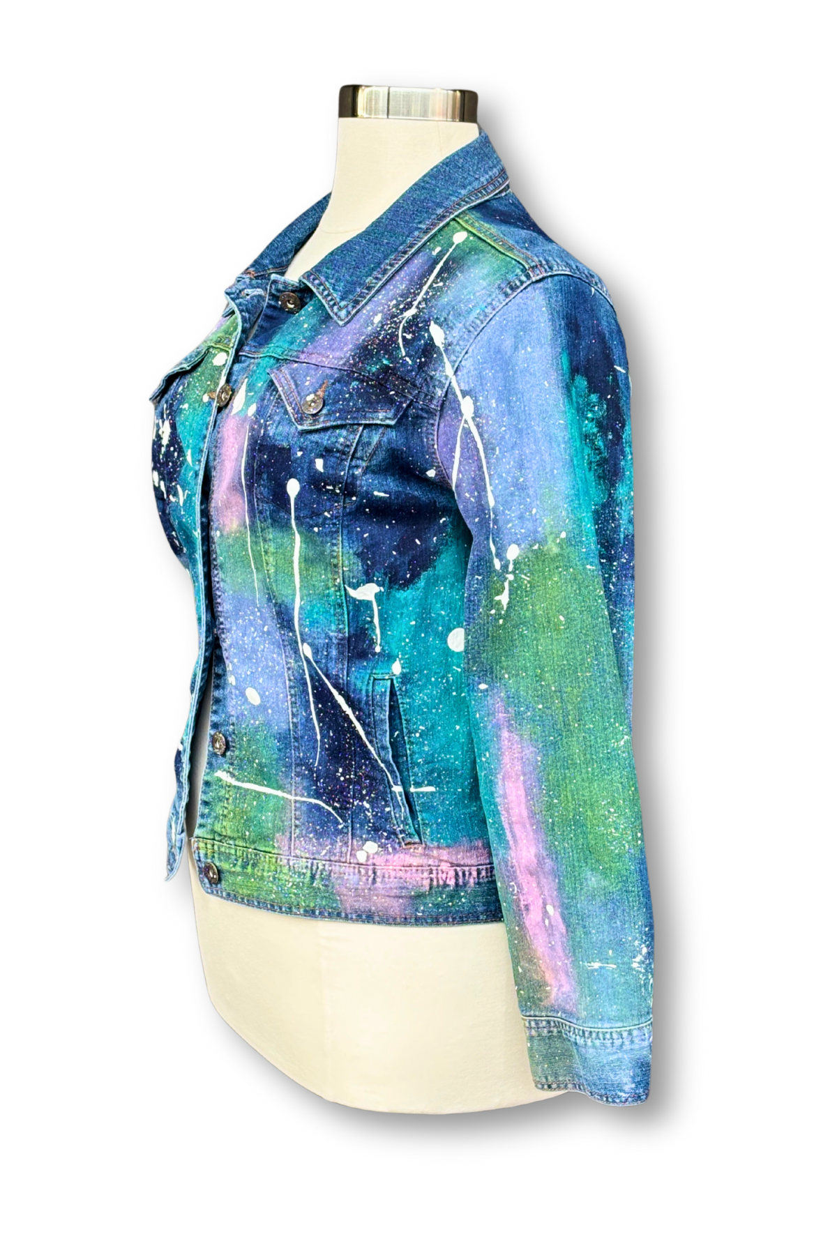 Cosmic Justice Painted Denim Jacket - Size XL