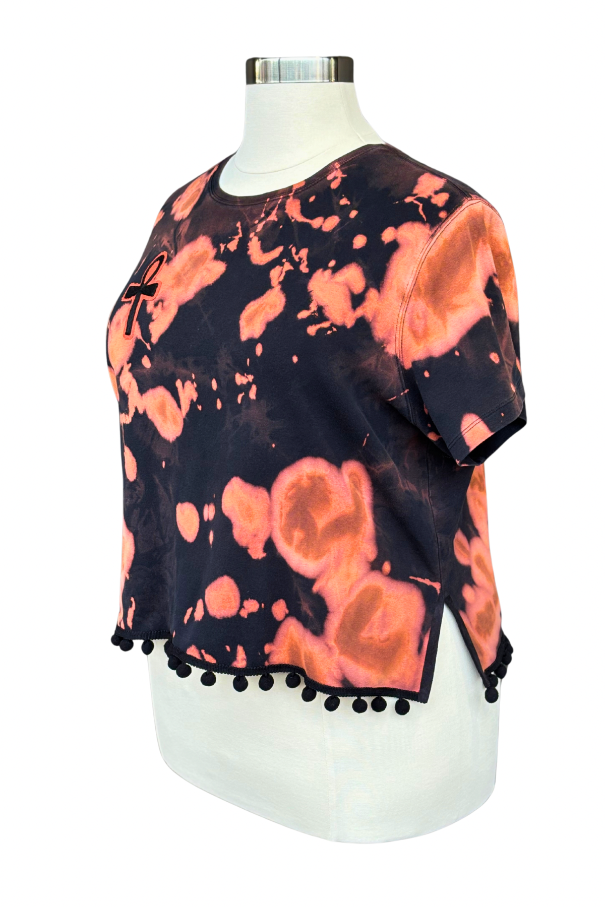 Key Of Life Dyed Crop Tee - Size 2X
