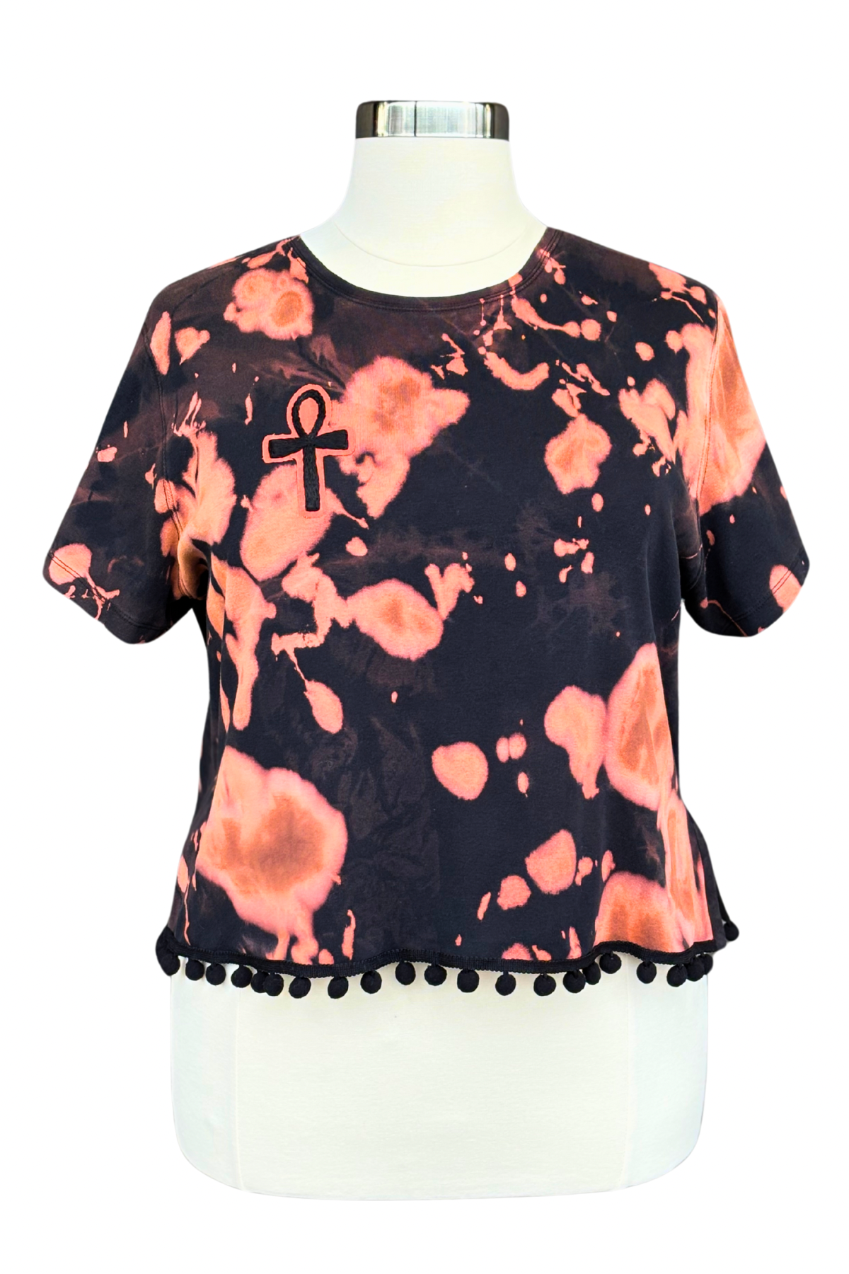 Key Of Life Dyed Crop Tee - Size 2X