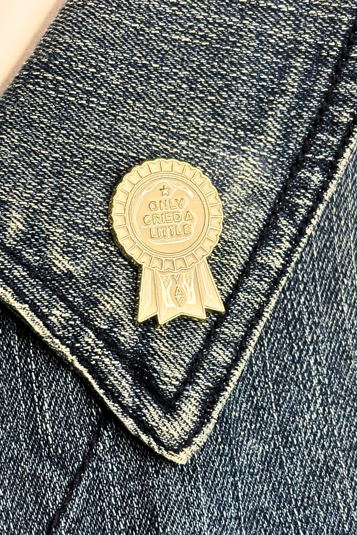 Only Cried A Little Merit Badge Lapel pin