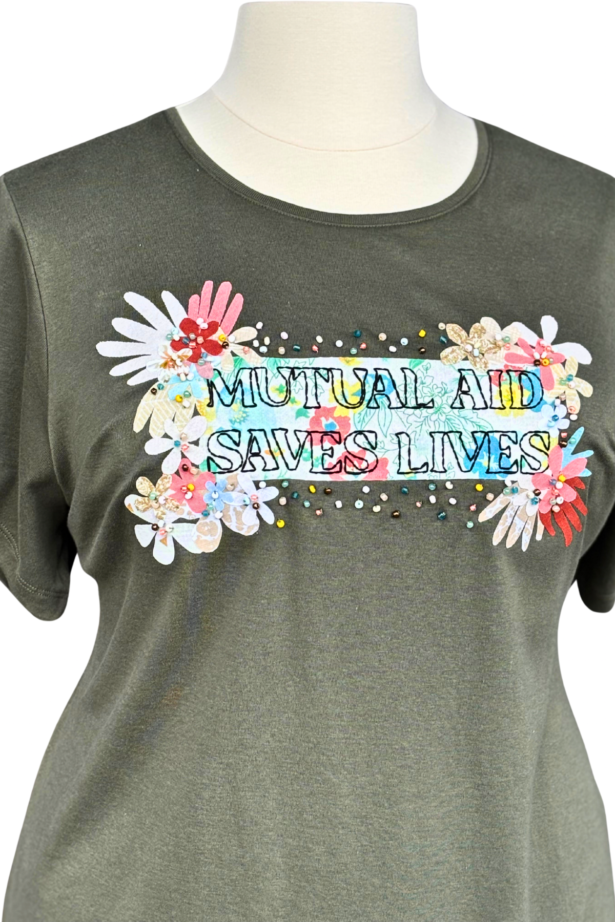 Mutual Aid Saves Lives Embroidered Tee - Size 3X
