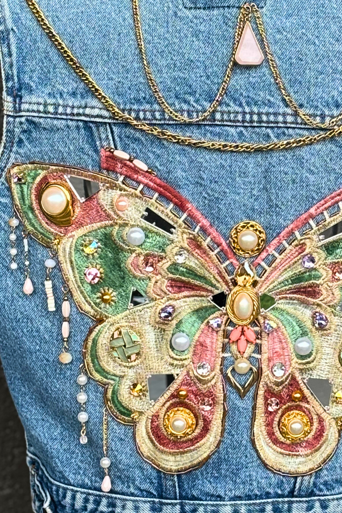 Butterfly Kisses Beaded Vest - Size Large
