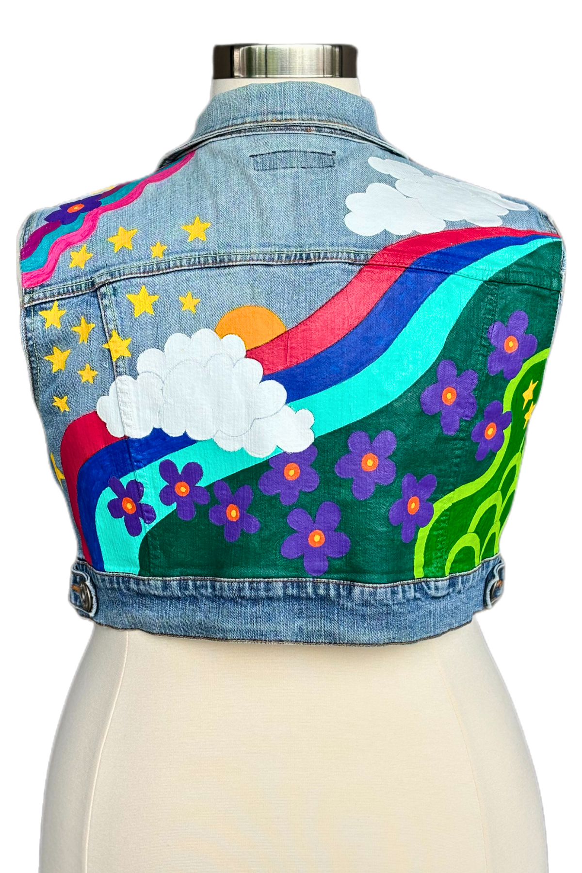 Rainbow Reverie Painted Vest - Size 1x-2x