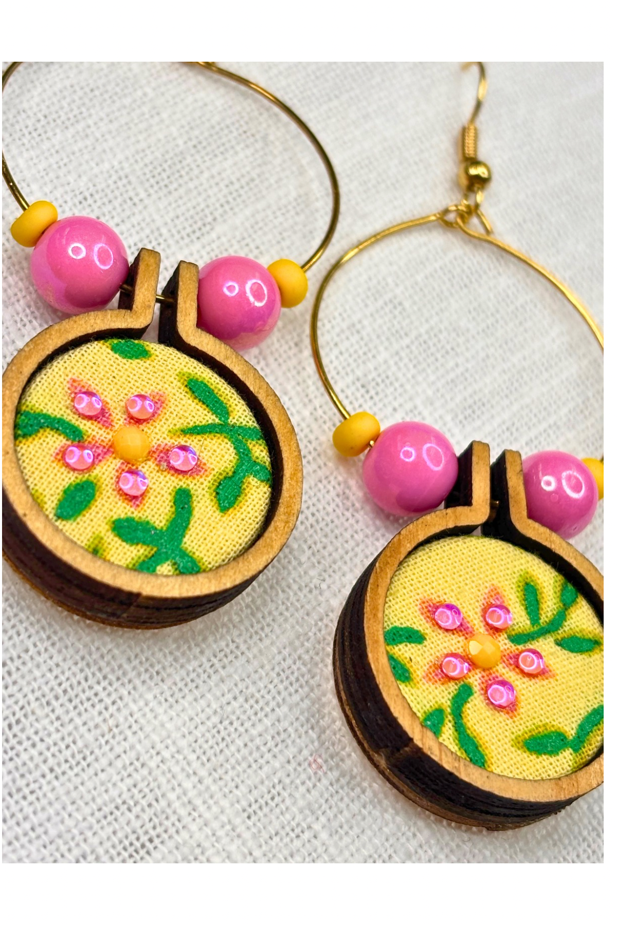 Pink Sunshine Mini Hoop Earrings