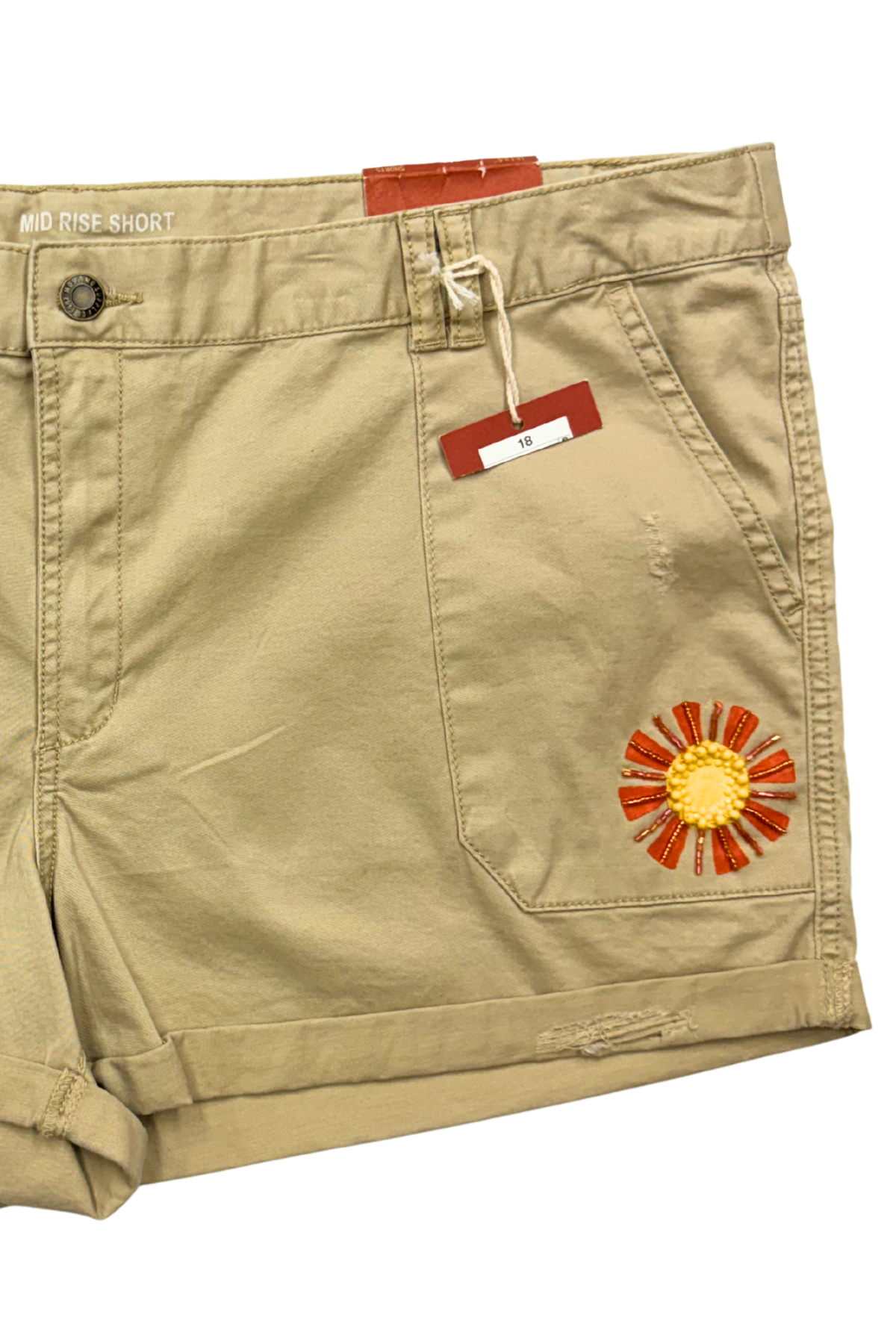 Golden Sunburst Painted Chino Shorts - Size 18