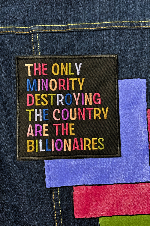 Billionaires Ruin Everything Hand Painted Denim Jacket - Size XL