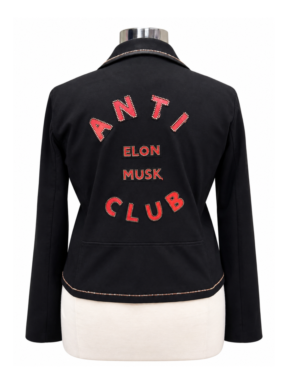 Anti Elon Musk Knit Moto Jacket - Size XL