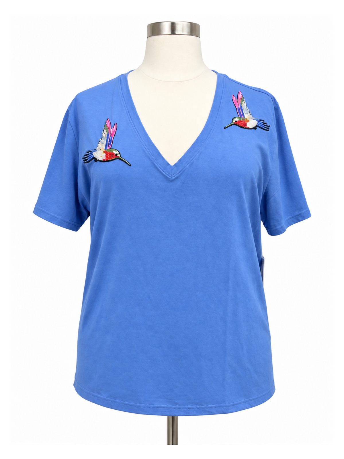 Twin Hummingbirds V-Neck Tee - Size 4XL (Deadstock original tag attached)