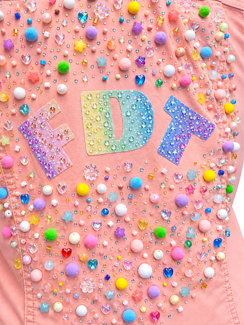 Pastel Party FDT Beaded Appliqué Vest - Size XL