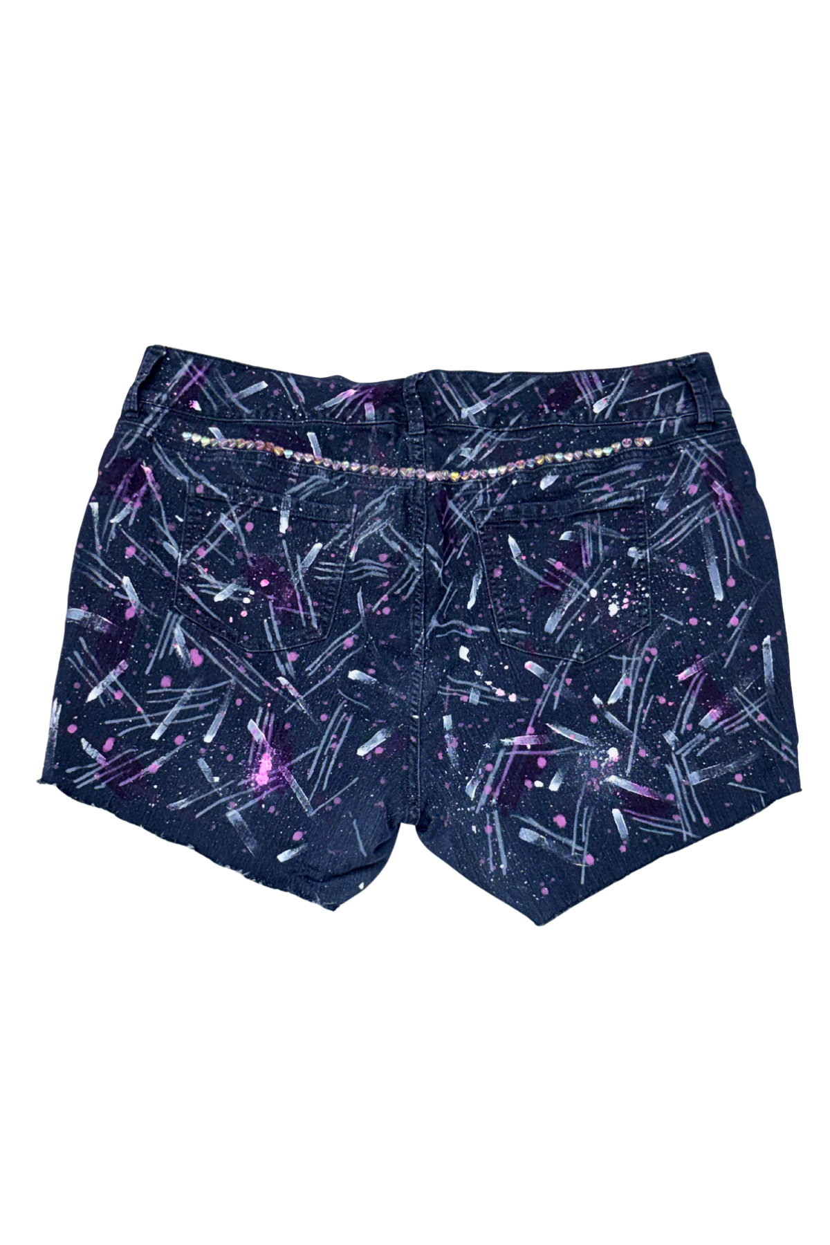 Painted Party Fringed Cutoff Shorts - Size 24