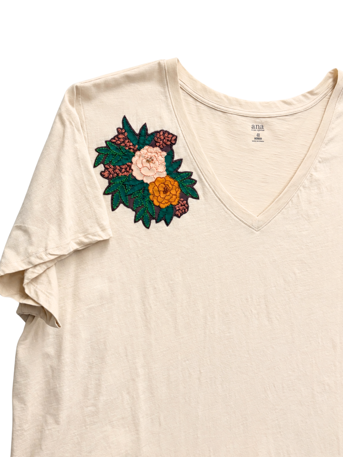 Autumn Blossom Handmade Patch Tee - Size 4XL (Deadstock original tag attached)