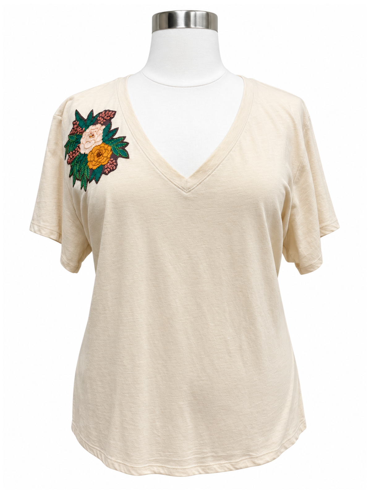 Autumn Blossom Handmade Patch Tee - Size 4XL (Deadstock original tag attached)