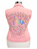 Pastel Party FDT Beaded Appliqué Vest - Size XL