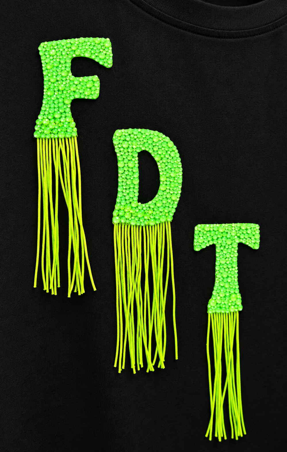 Slimy FDT Fringed Appliqué Tee - Size 4XL