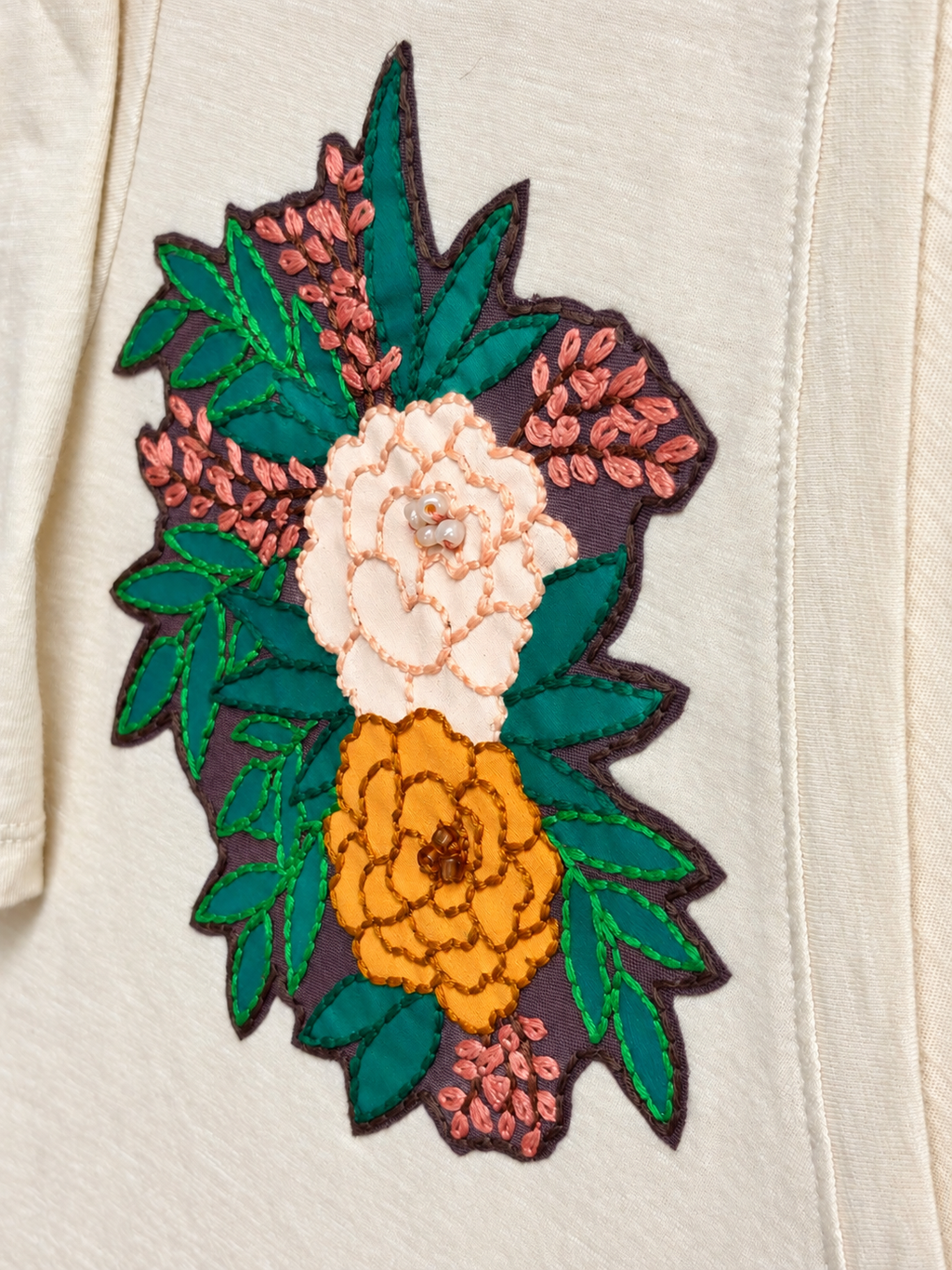 Autumn Blossom Handmade Patch Tee - Size 4XL (Deadstock original tag attached)