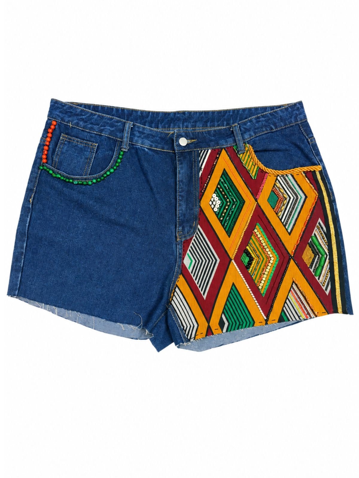 Foxy Brown Beaded Cutoff Shorts - Size 2XL
