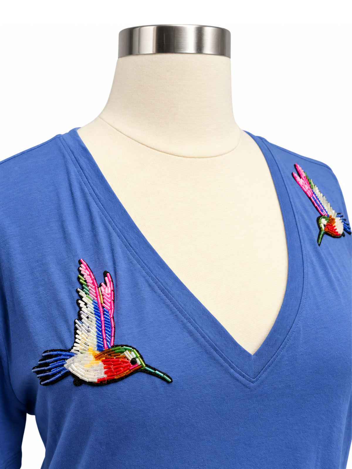Twin Hummingbirds V-Neck Tee - Size 4XL (Deadstock original tag attached)