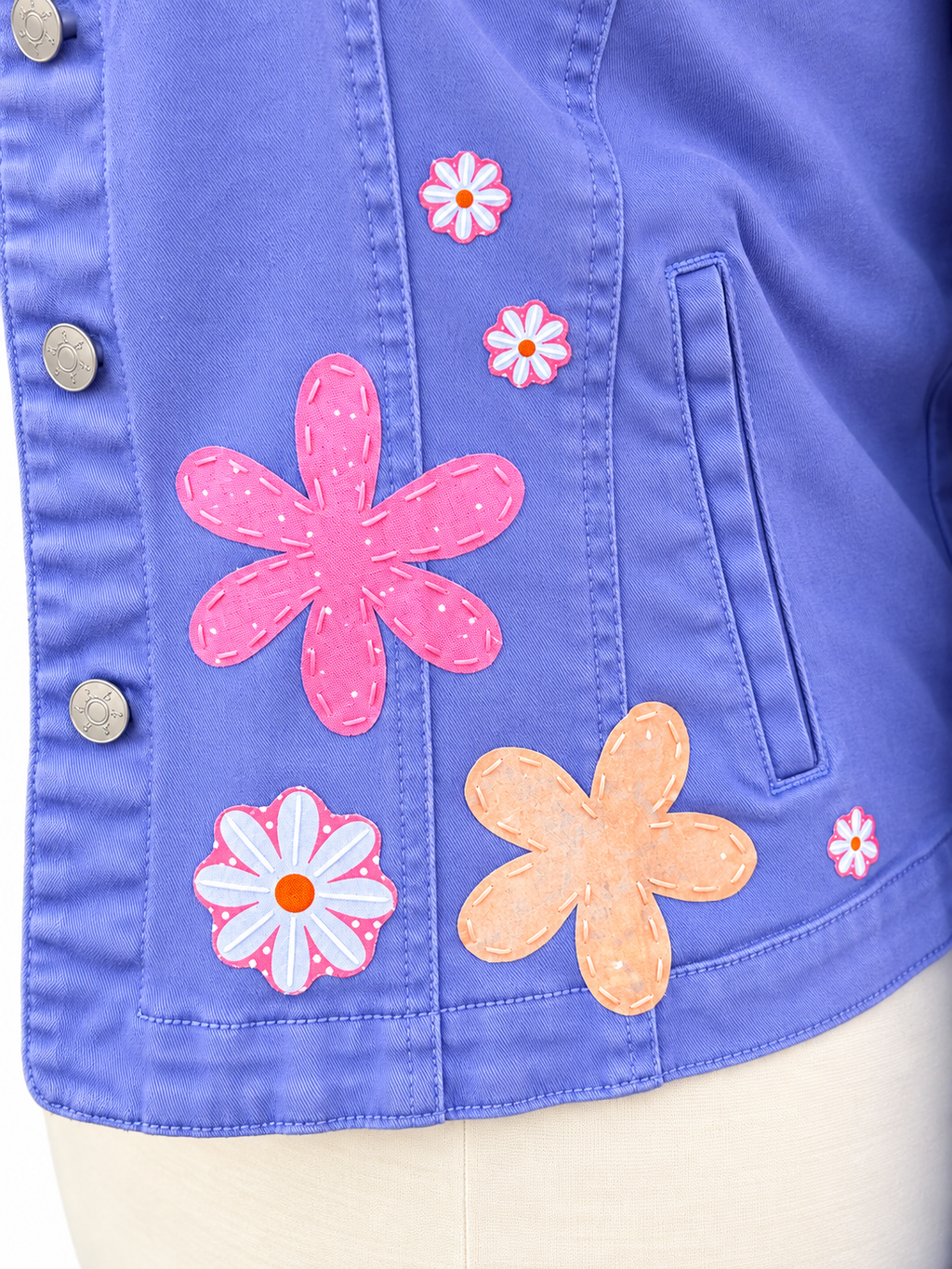 Purple Pastel FDT Appliqué Jacket - Size Large