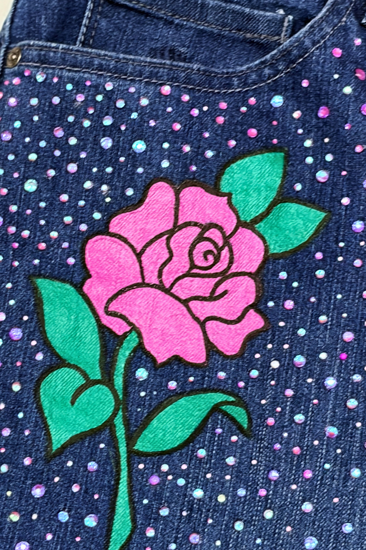 Pink Rose Cutoff Denim Shorts - Size 20W