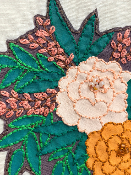 Autumn Blossom Handmade Patch Tee - Size 4XL (Deadstock original tag attached)