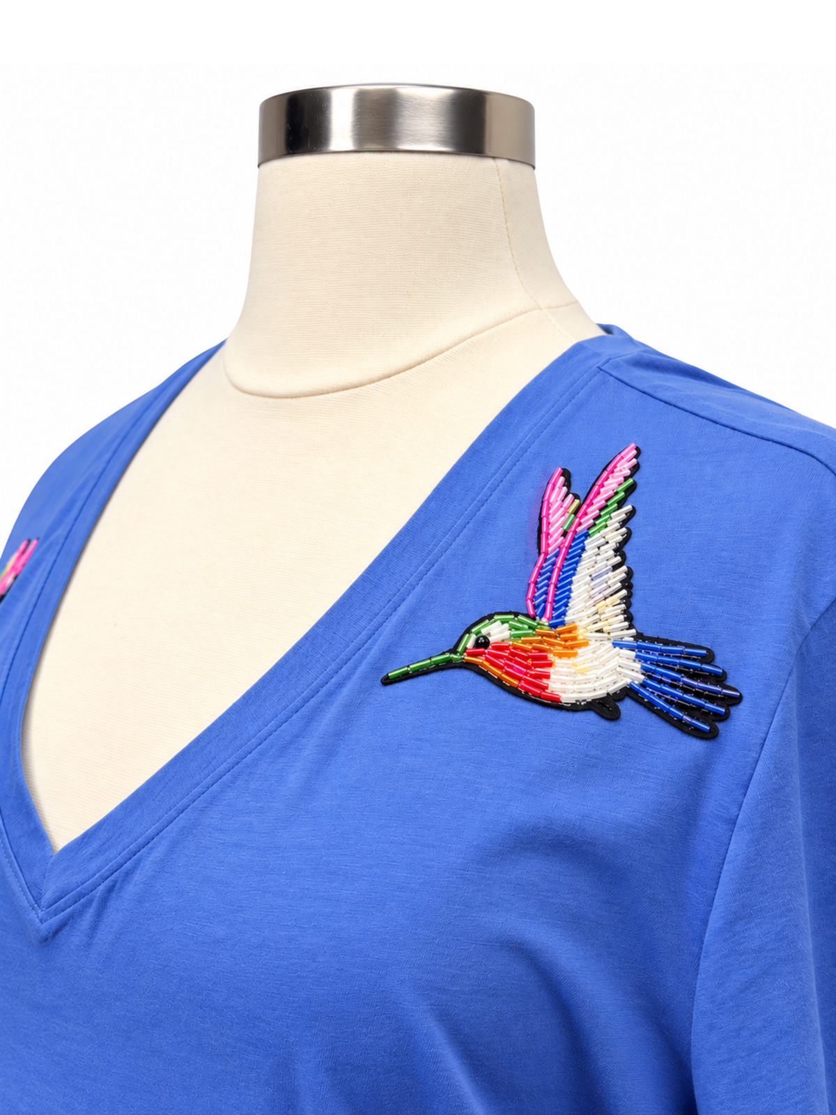Twin Hummingbirds V-Neck Tee - Size 4XL (Deadstock original tag attached)
