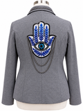 Embellished Hamza Knit Blazer - Size 2XL