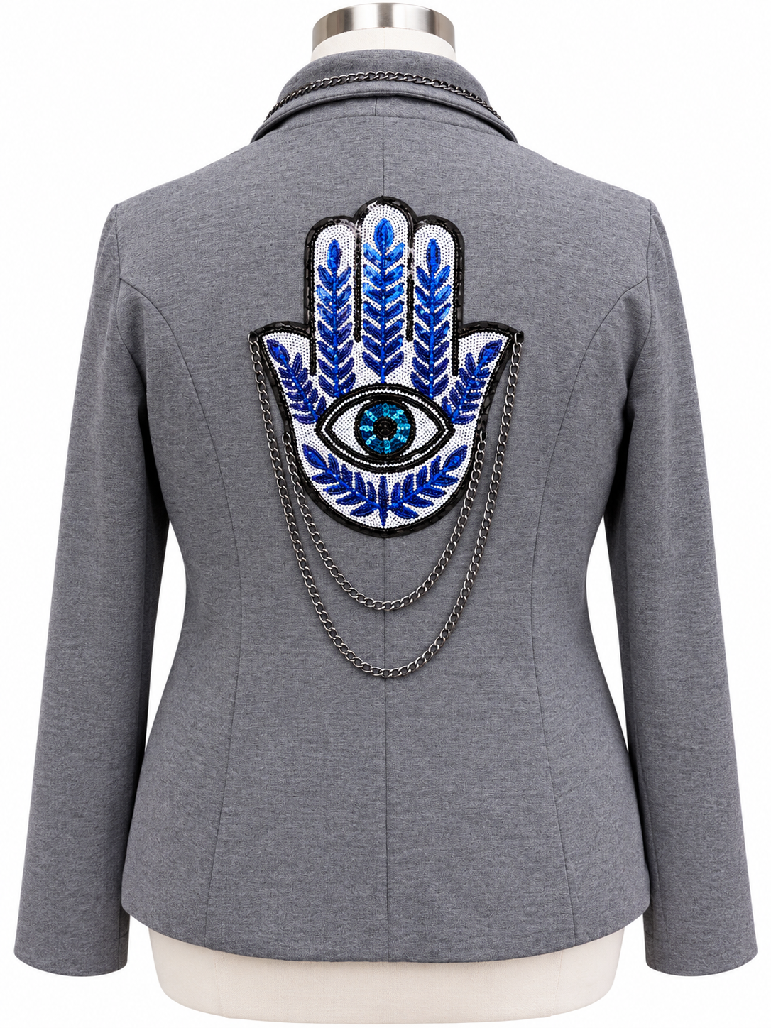 Embellished Hamza Knit Blazer - Size 2XL