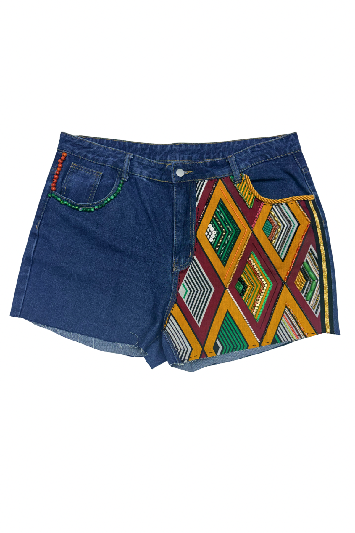 Foxy Brown Beaded Cutoff Shorts - Size 2XL