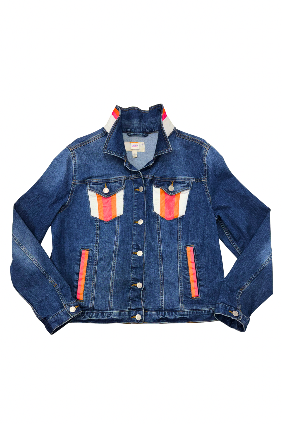 Sunset Pop Art Painted Denim Jacket - Size XL