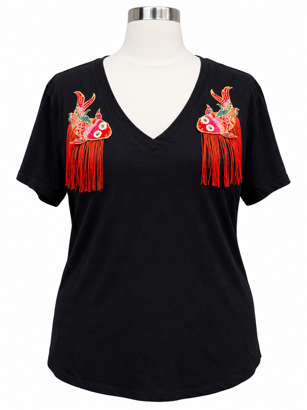 Mirrored Koi Fish V-Neck Tee- Size 3XL (Deadstock original tag attached)
