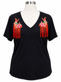 Mirrored Koi Fish V-Neck Tee- Size 3XL (Deadstock original tag attached)