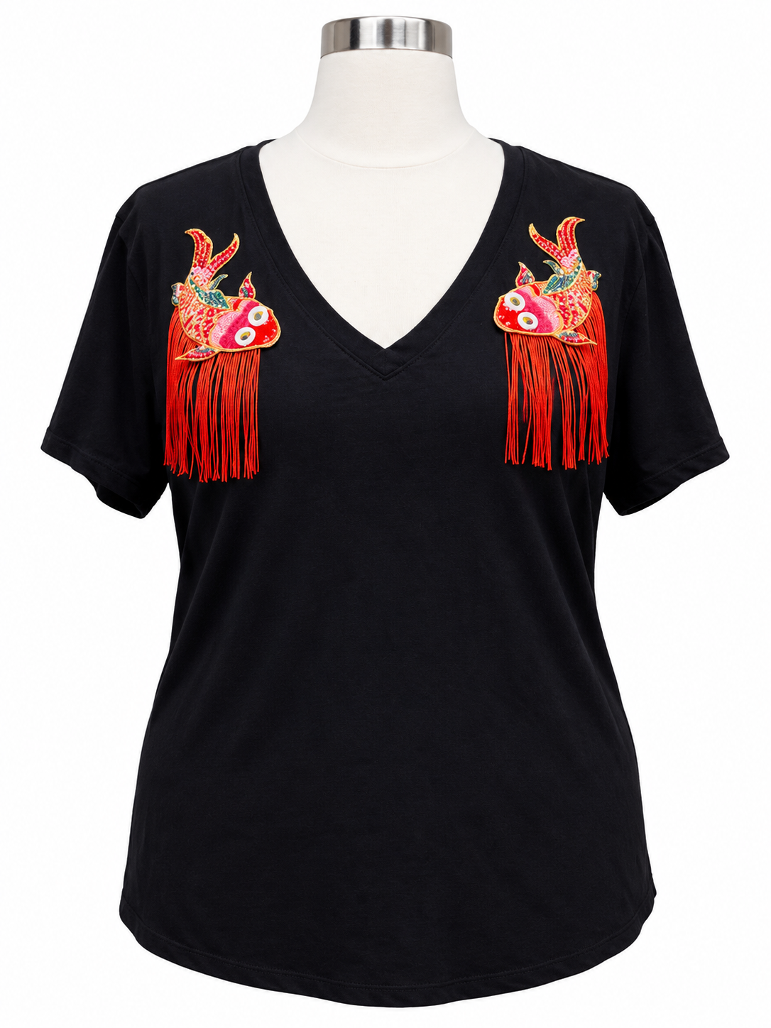 Mirrored Koi Fish V-Neck Tee- Size 3XL (Deadstock original tag attached)