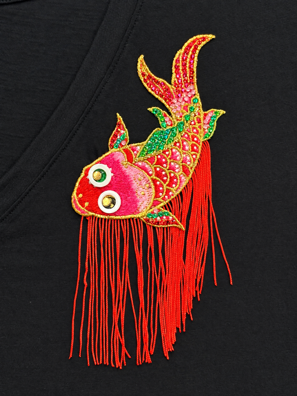 Mirrored Koi Fish V-Neck Tee- Size 3XL (Deadstock original tag attached)