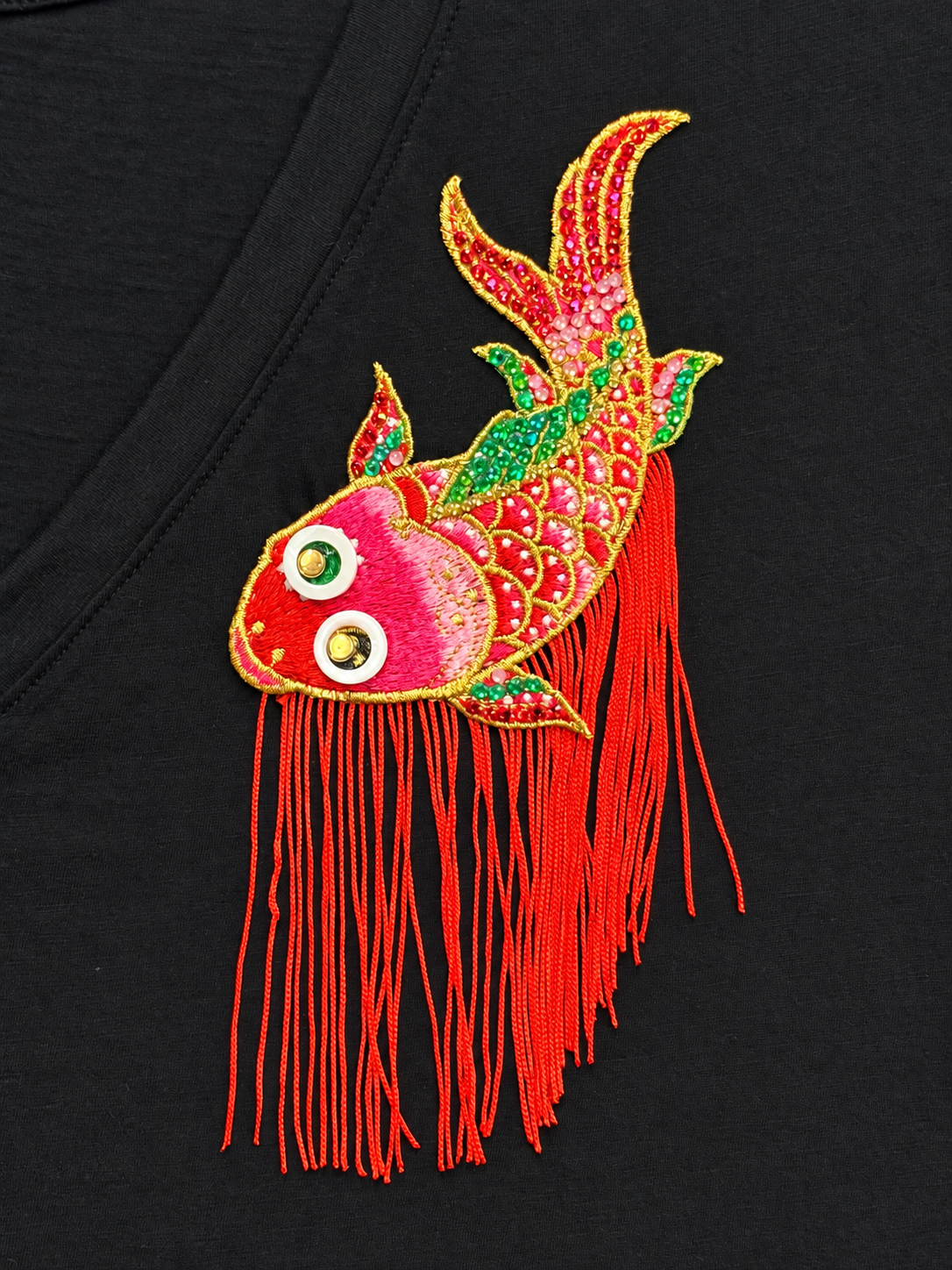 Mirrored Koi Fish V-Neck Tee- Size 3XL (Deadstock original tag attached)