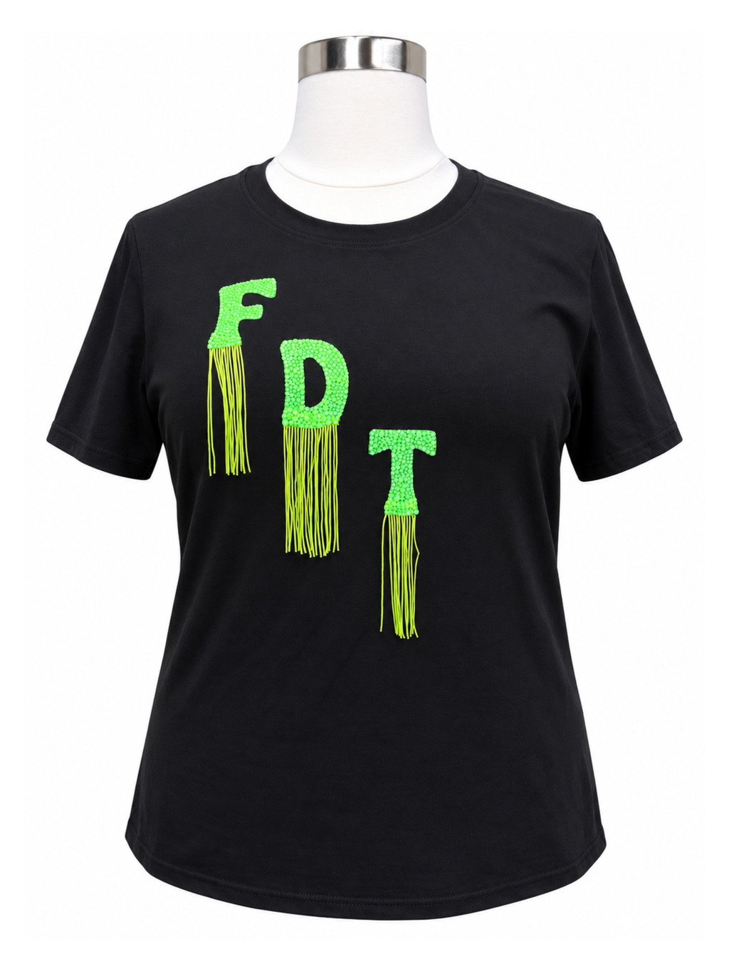 Slimy FDT Fringed Appliqué Tee - Size 4XL