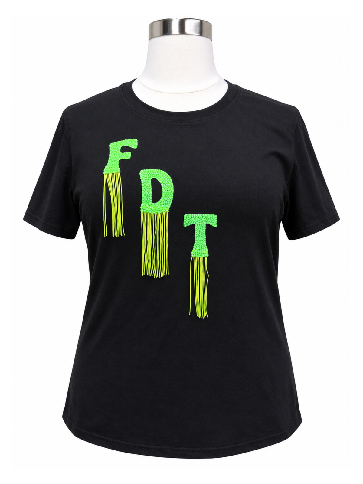 Slimy FDT Fringed Appliqué Tee - Size 4XL