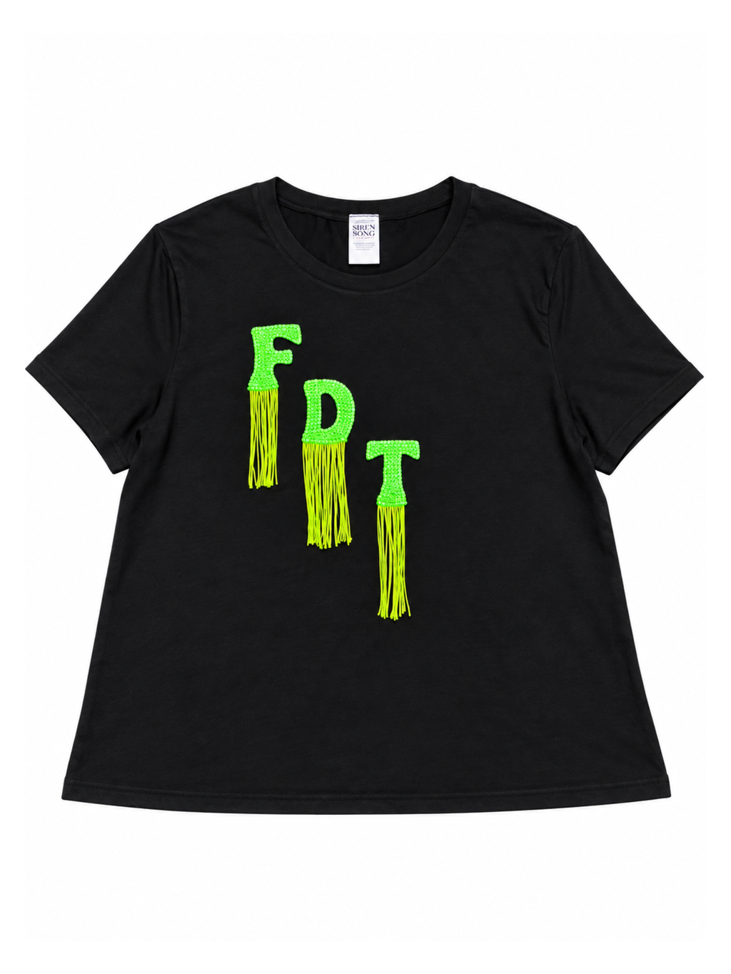Slimy FDT Fringed Appliqué Tee - Size 4XL