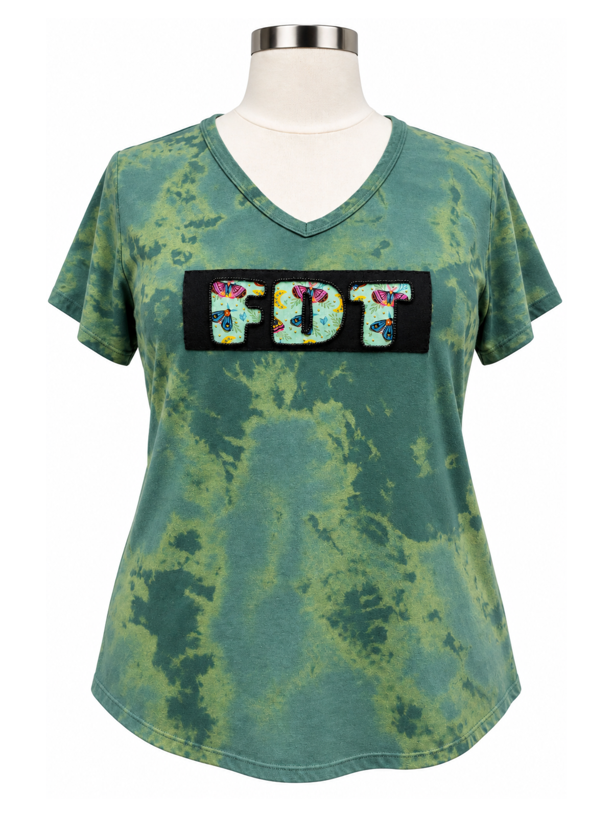 Moths Appliqué FDT V-Neck Tee - Size 3X