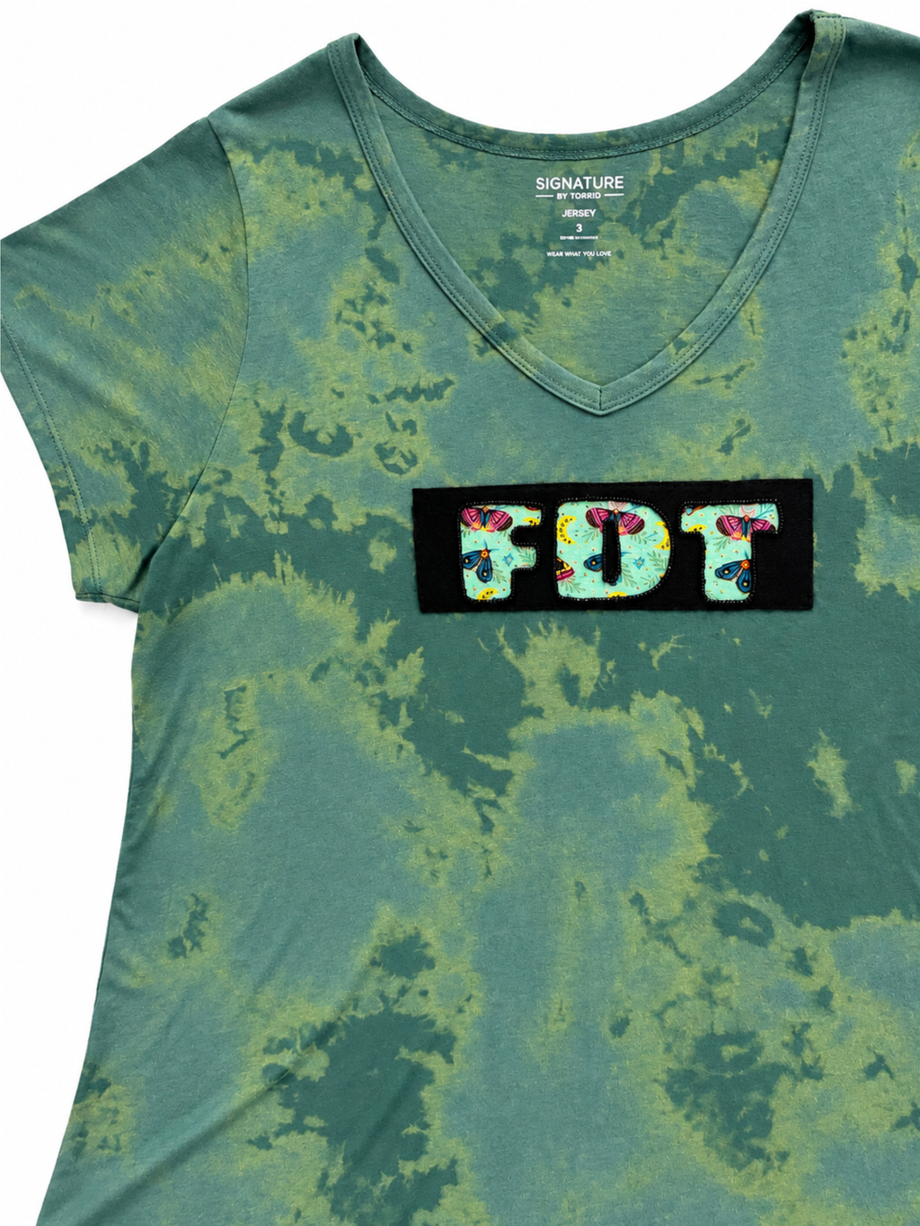 Moths Appliqué FDT V-Neck Tee - Size 3X