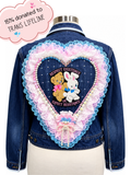Lace and Liberation Embellished Denim Jacket - Size XL ***15% to Trans Lifeline***