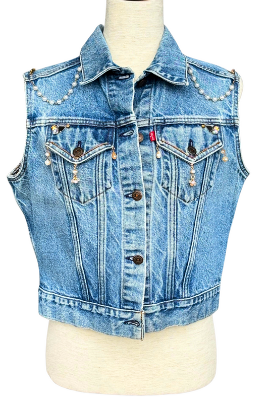 Butterfly Kisses Beaded Vest - Size Large