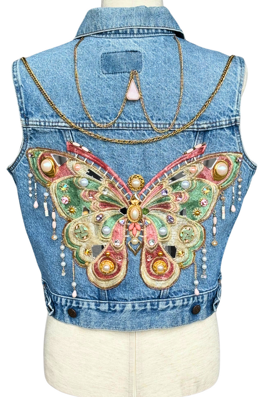 Butterfly Kisses Beaded Vest - Size Large