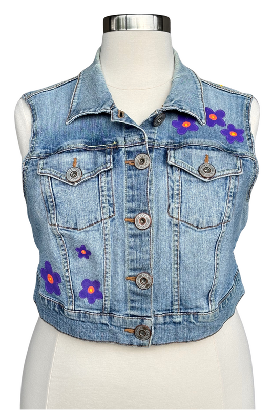 Rainbow Reverie Painted Vest - Size 1x-2x