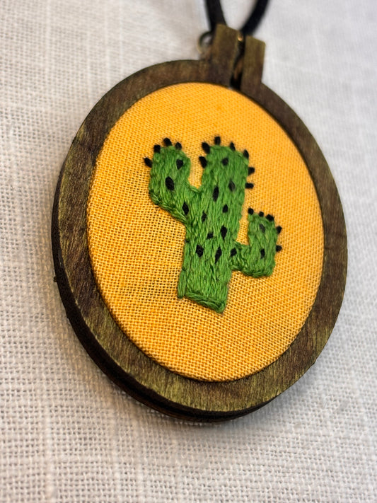 Oval Cactus Mini Embroidery