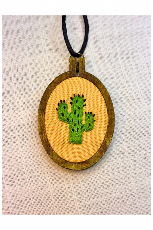 Oval Cactus Mini Embroidery