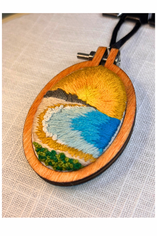 Private Beach Sunset Mini Embroidery