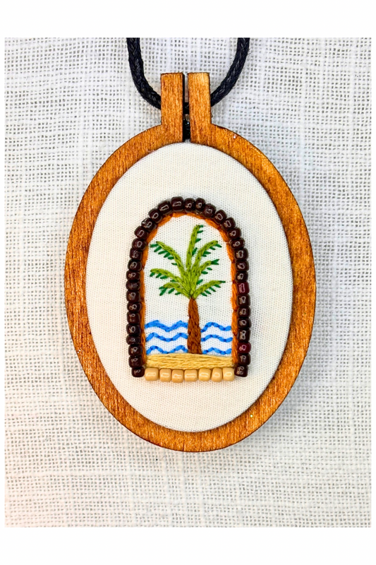 Palm Window Mini Embroidery Hoop